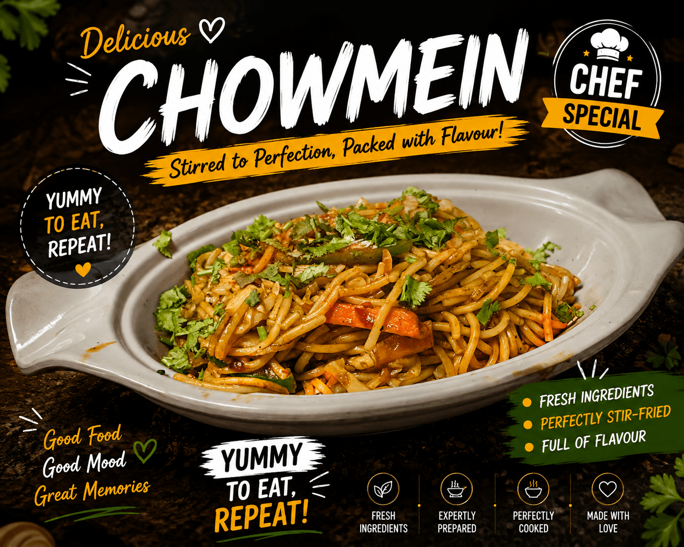 Chowmein served at Flavours by Skyville