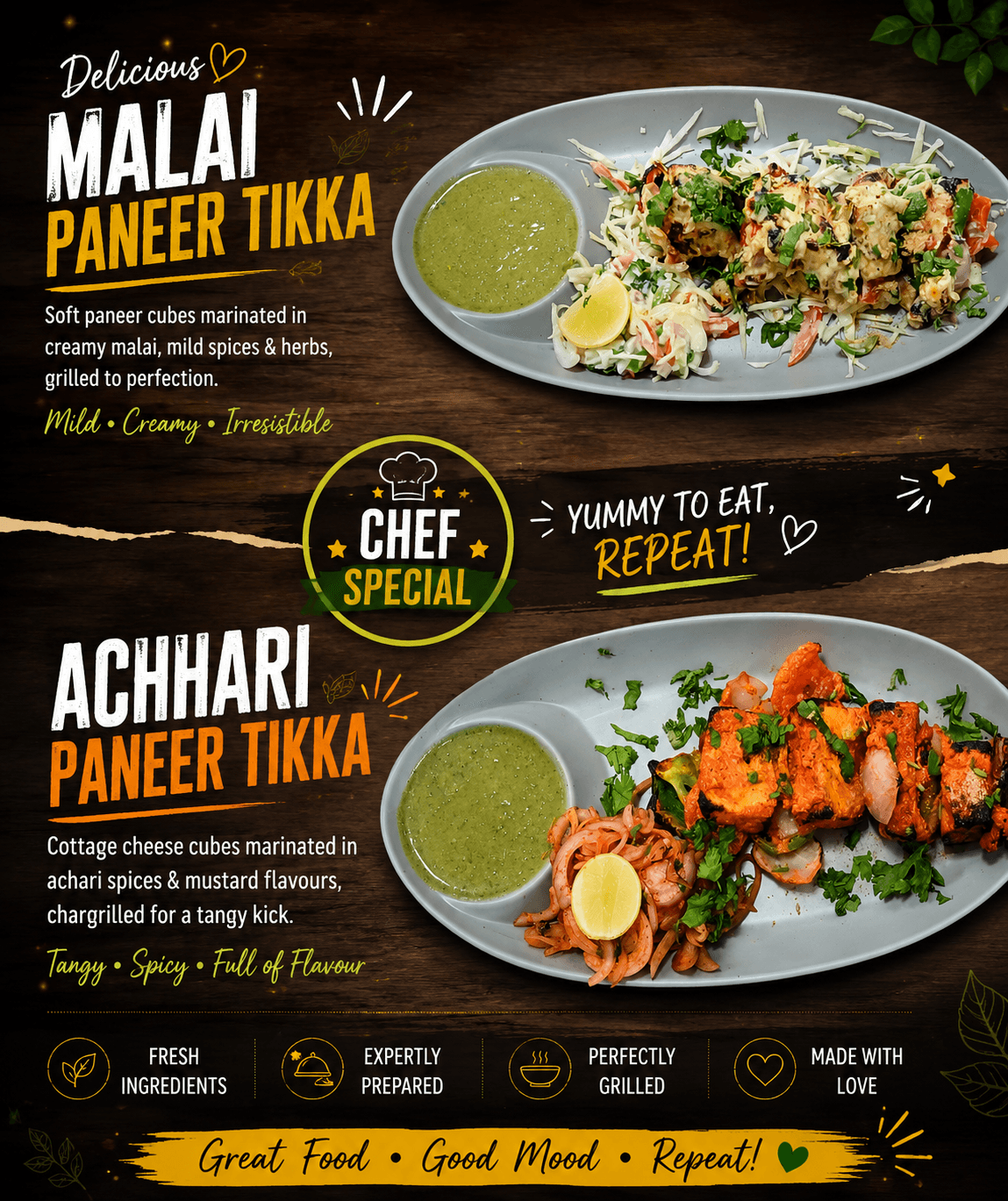 Paneer dish served at Flavours by Skyville